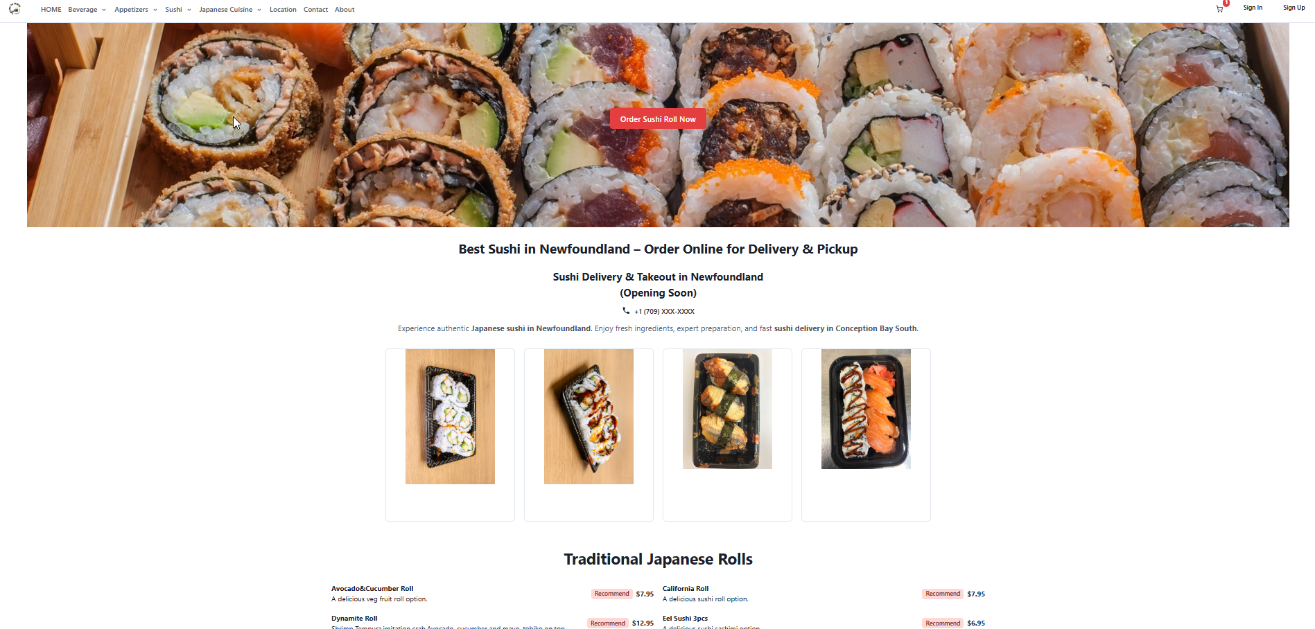 Sakura Sushi is a modern online platform for a local sushi restaurant, designed to enhance the customer experience through a seamless online ordering system. Built with Next.js and Firebase, the platform allows customers to browse a dynamic menu, customize their orders, and place them for pickup or delivery, while providing restaurant staff with an admin dashboard to manage orders and track sales in real time.